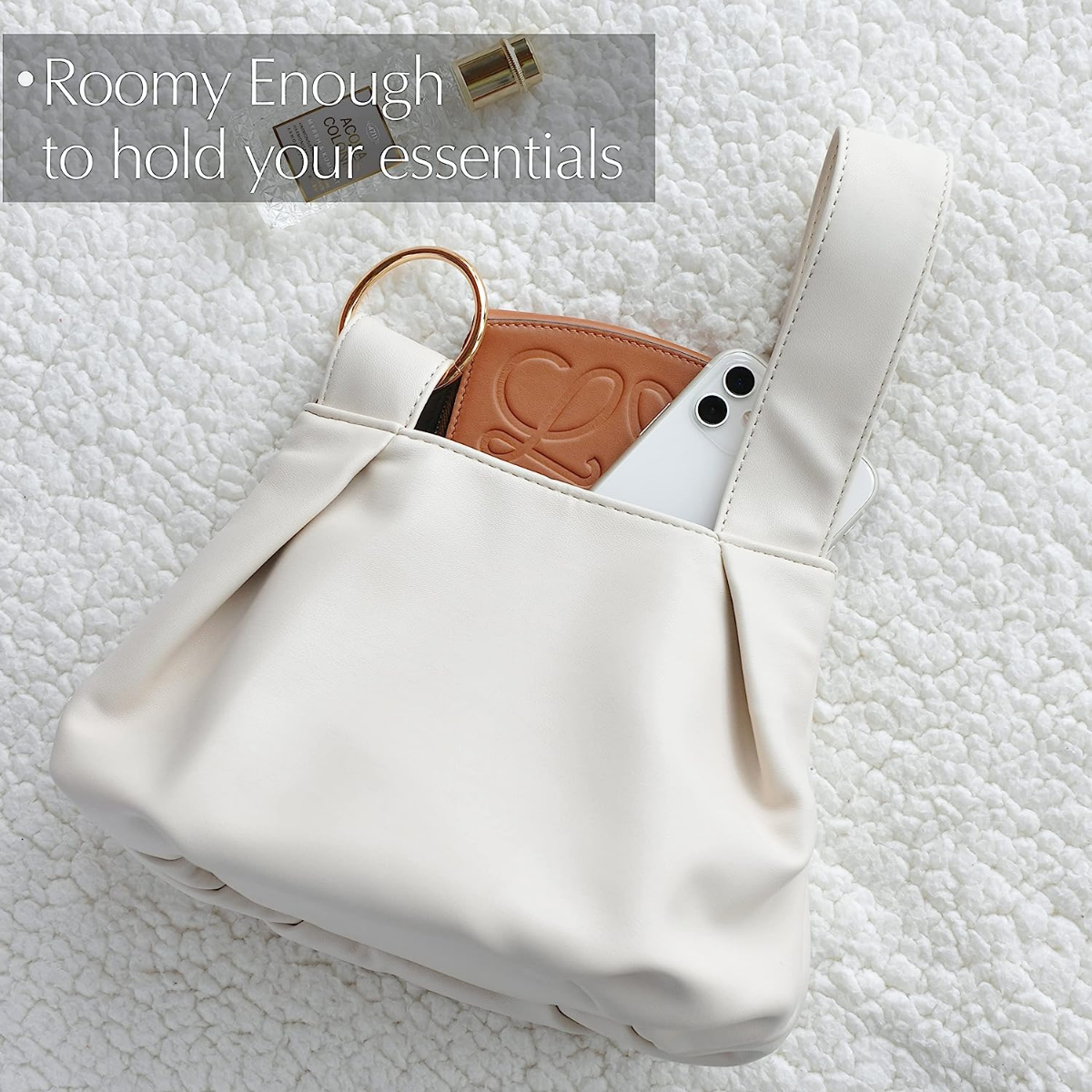Women's Clutch Soft Vegan Leather Hobo Top Handle Bag Small Tote Purse - Hoxis Bags