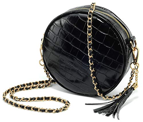 Round Crossbody Bag Black - Hoxis Bags