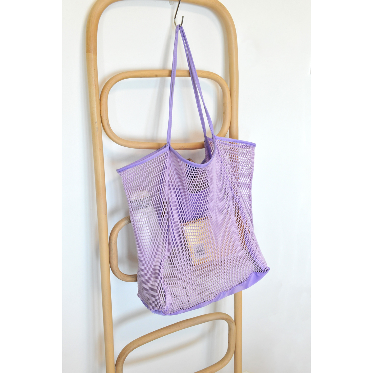 Mesh Beach Tote Lavender - Hoxis Bags