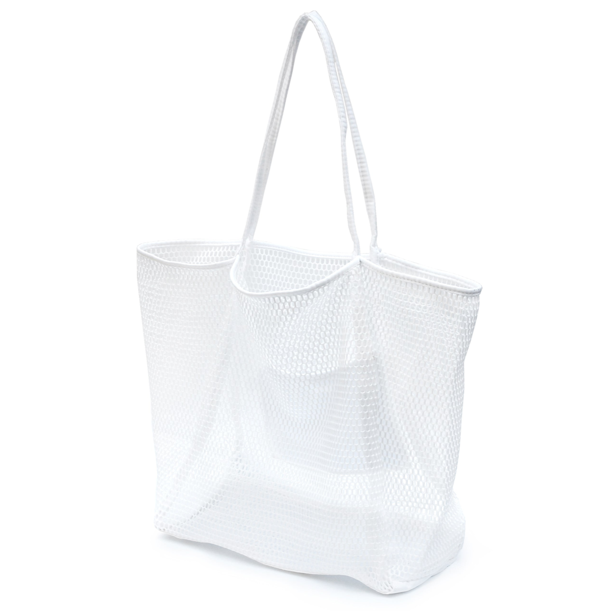 Mesh Beach Tote White - Hoxis Bags
