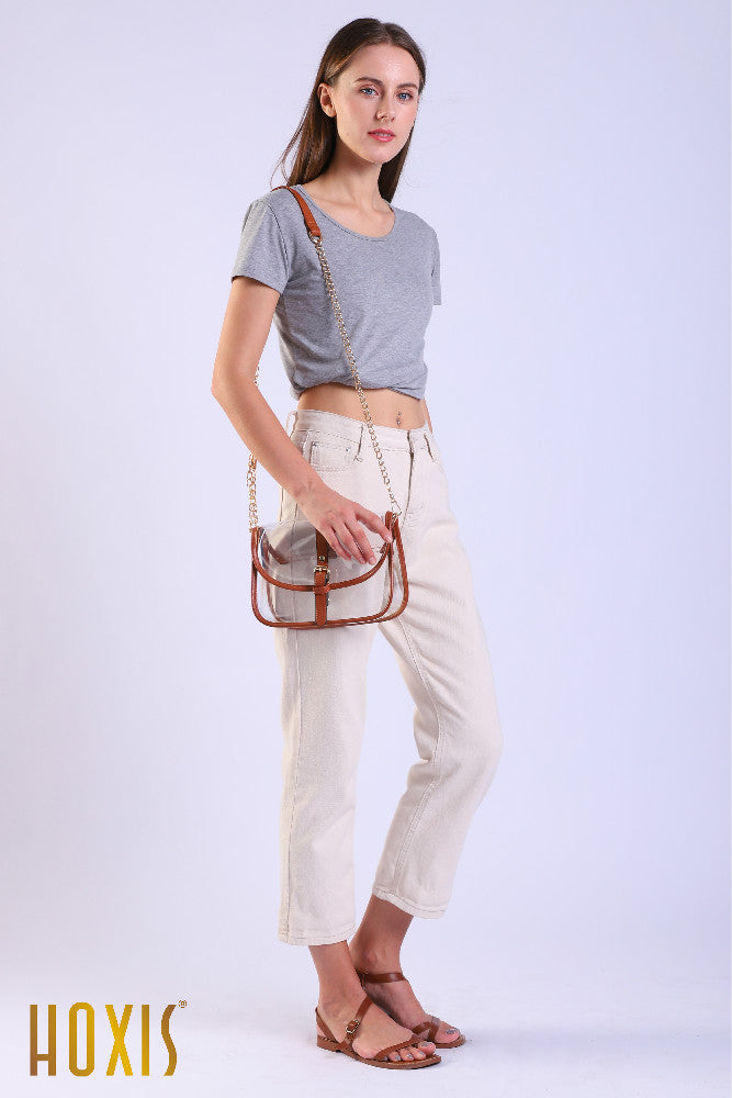 Clear Saddle CrossBody - Hoxis Bags