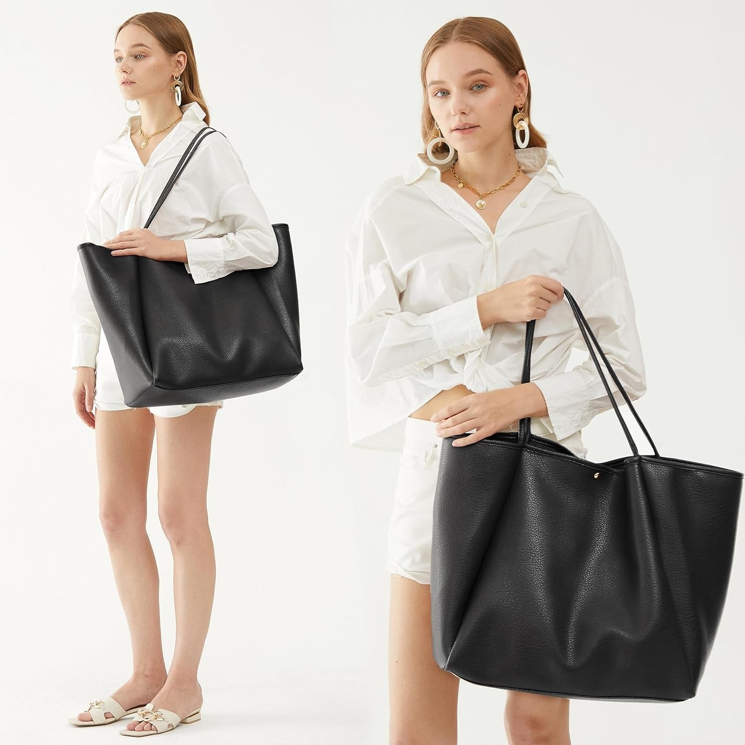 Oversized Vegan Leather Tote Women's Travel Bag - Hoxis Bags