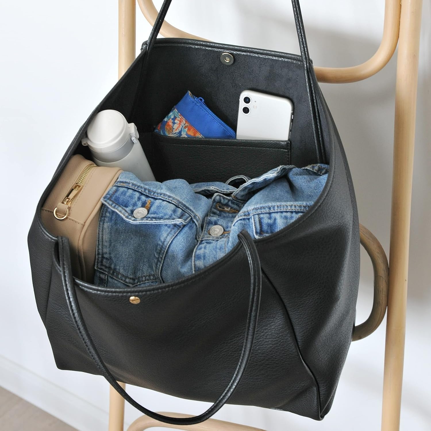 Oversized Vegan Leather Tote Women's Travel Bag - Hoxis Bags