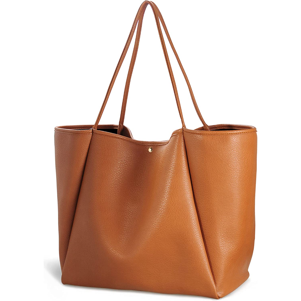 Oversize Vegan Leather Tote Women Weekender Bag Shopper Handbag Travel Purse - Hoxis Bags