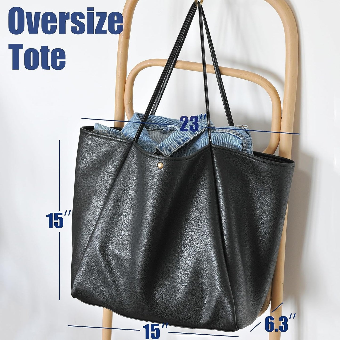 Oversized Vegan Leather Tote Women's Travel Bag - Hoxis Bags