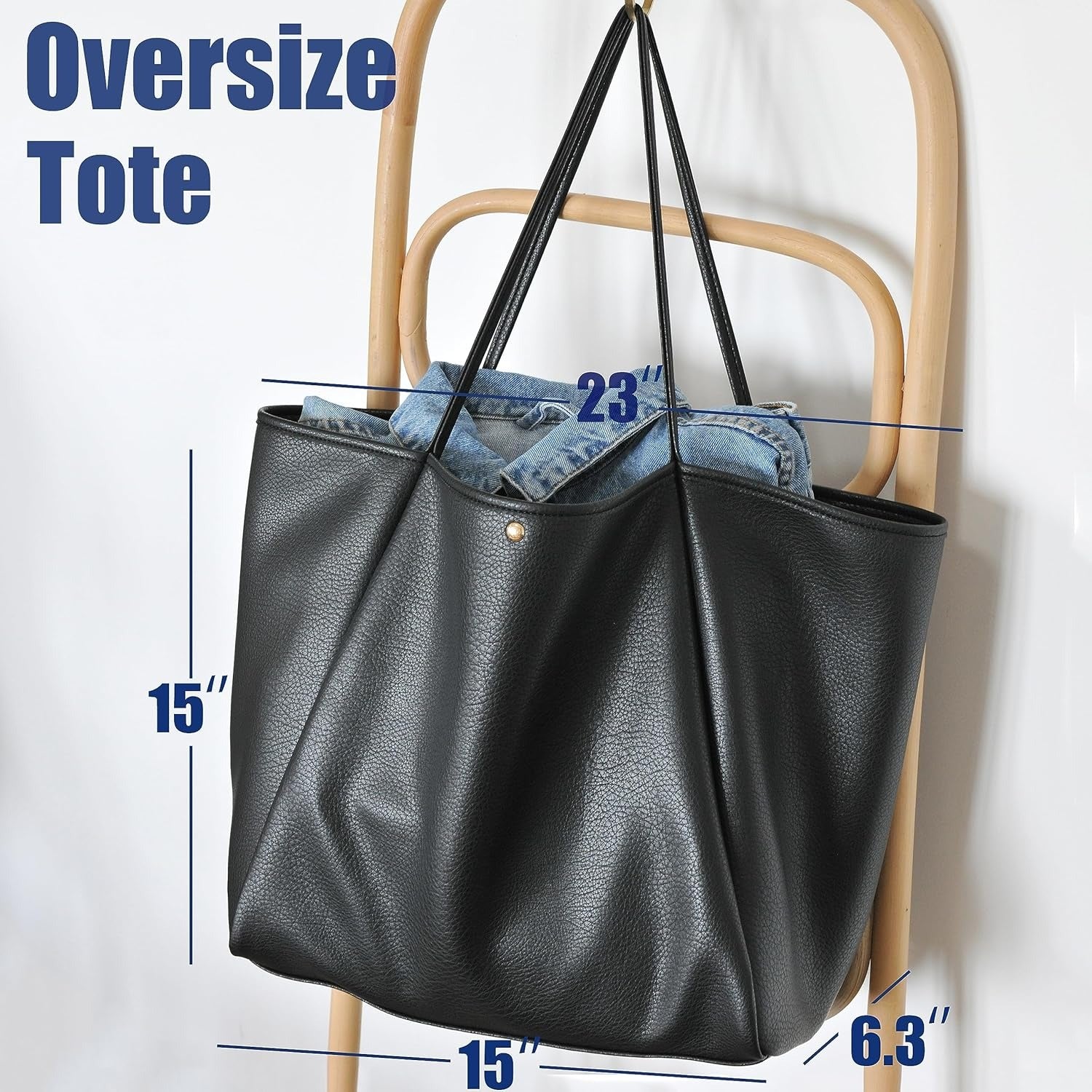 Oversized Vegan Leather Tote Women's Travel Bag - Hoxis Bags
