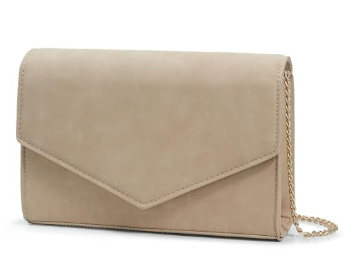 Suede Envelope Clutch - Nude