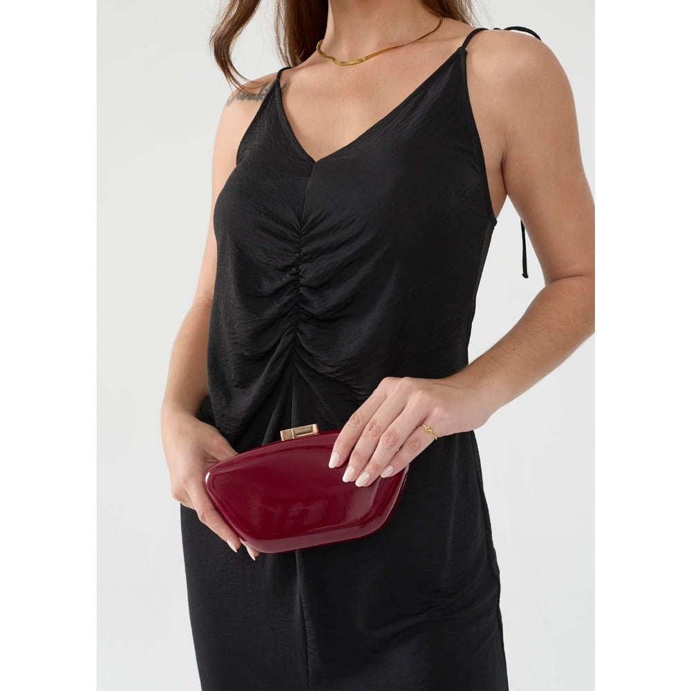 Glossy Patent Leather Evening Clutch Bag - Hoxis Bags