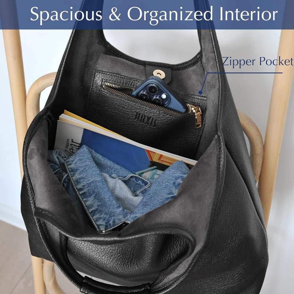 Women's Hobo Bag Soft Vegan Leather Tote - Hoxis Bags