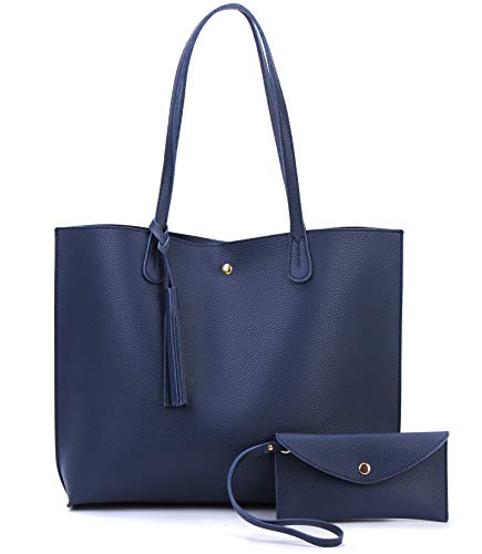 Minimalist Clean Cut Tote - Navy