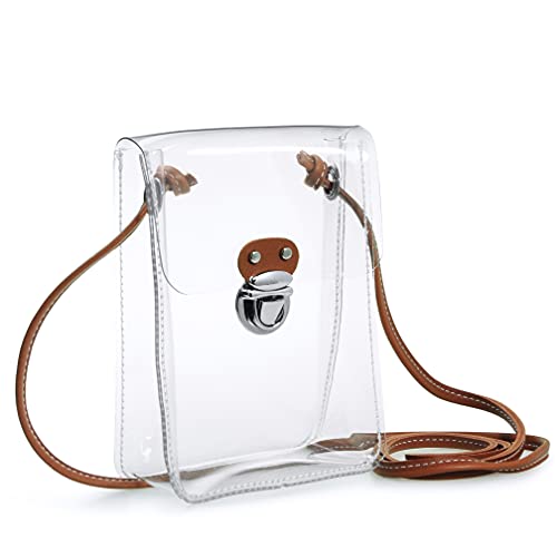 Small Clear Phone Crossbody Bag – Brown