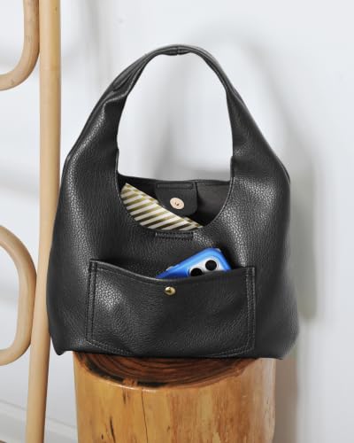 Slouchy Faux Leather Hobo Bag for Women, Soft Tote Small Purse with Magnetic Pocket product image