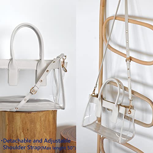 Clear Satchel with Vegan Leather Trim