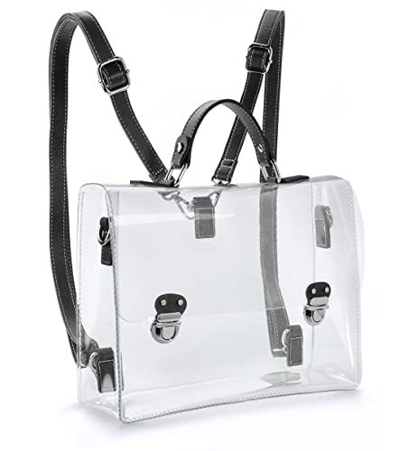 Convertible Clear PVC Backpack – Black