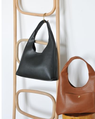 Slouchy Faux Leather Hobo Bag for Women, Soft Tote Small Purse with Magnetic Pocket product image