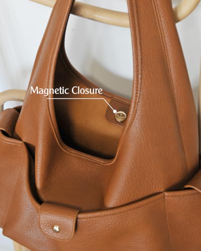 Soft Faux Leather Hobo Bag for Women, Large Multi-Pocket Shoulder Purse product image