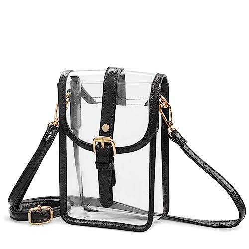 Mini Clear Saddle Chain Crossbody Bag – Black