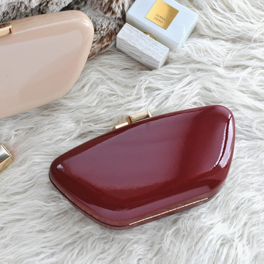 Glossy Patent Leather Evening Clutch Bag - Hoxis Bags