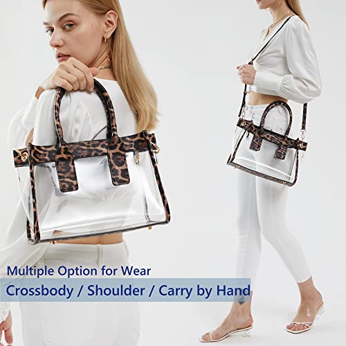 Clear Satchel with Vegan Leather Trim