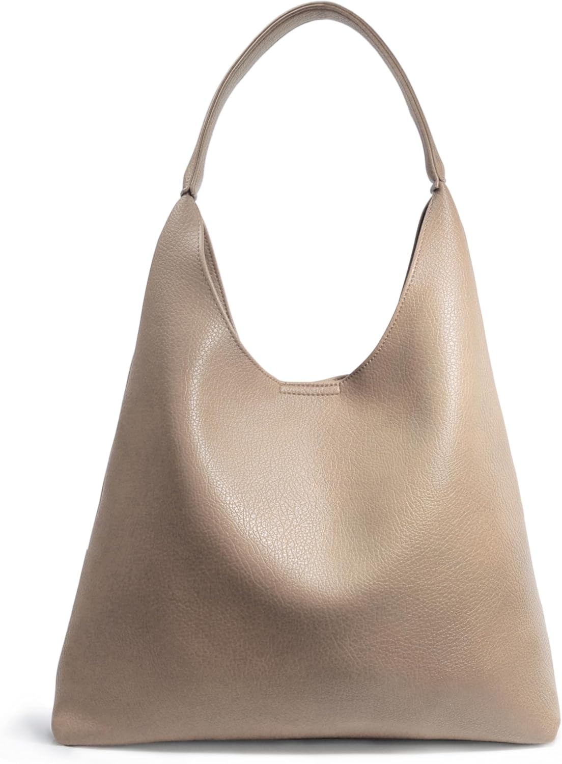 Soft Vegan Leather Hobo Bag for Women - Nude - Hoxis Bags
