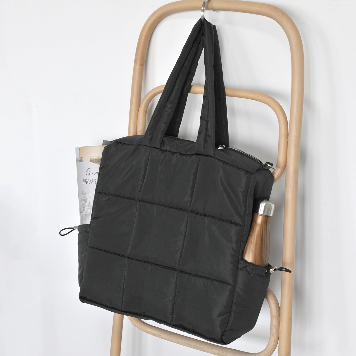 Women's Puffer Quilted Tote Bag - Hoxis Bags