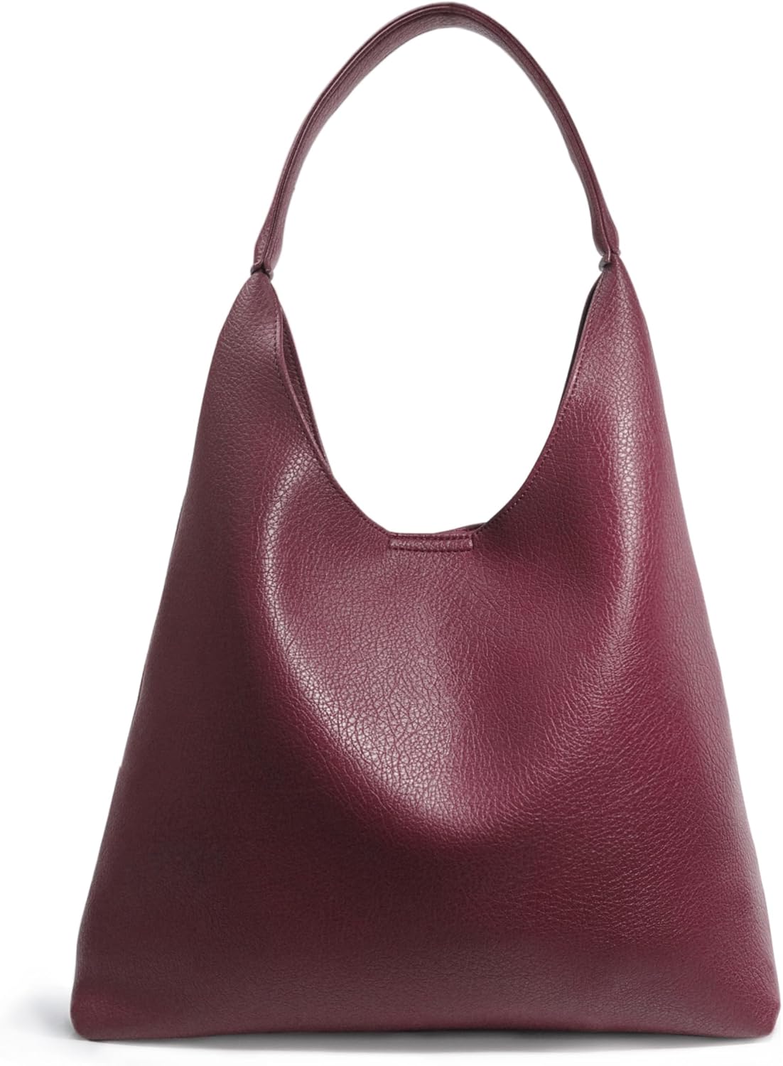 Soft Vegan Leather Hobo Bag for Women - Dark Red - Hoxis Bags