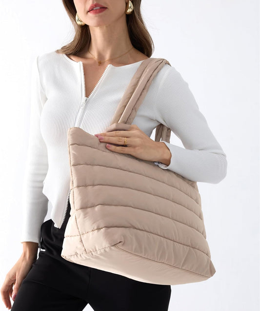 Quilted Puffer Tote - Hoxis Bags