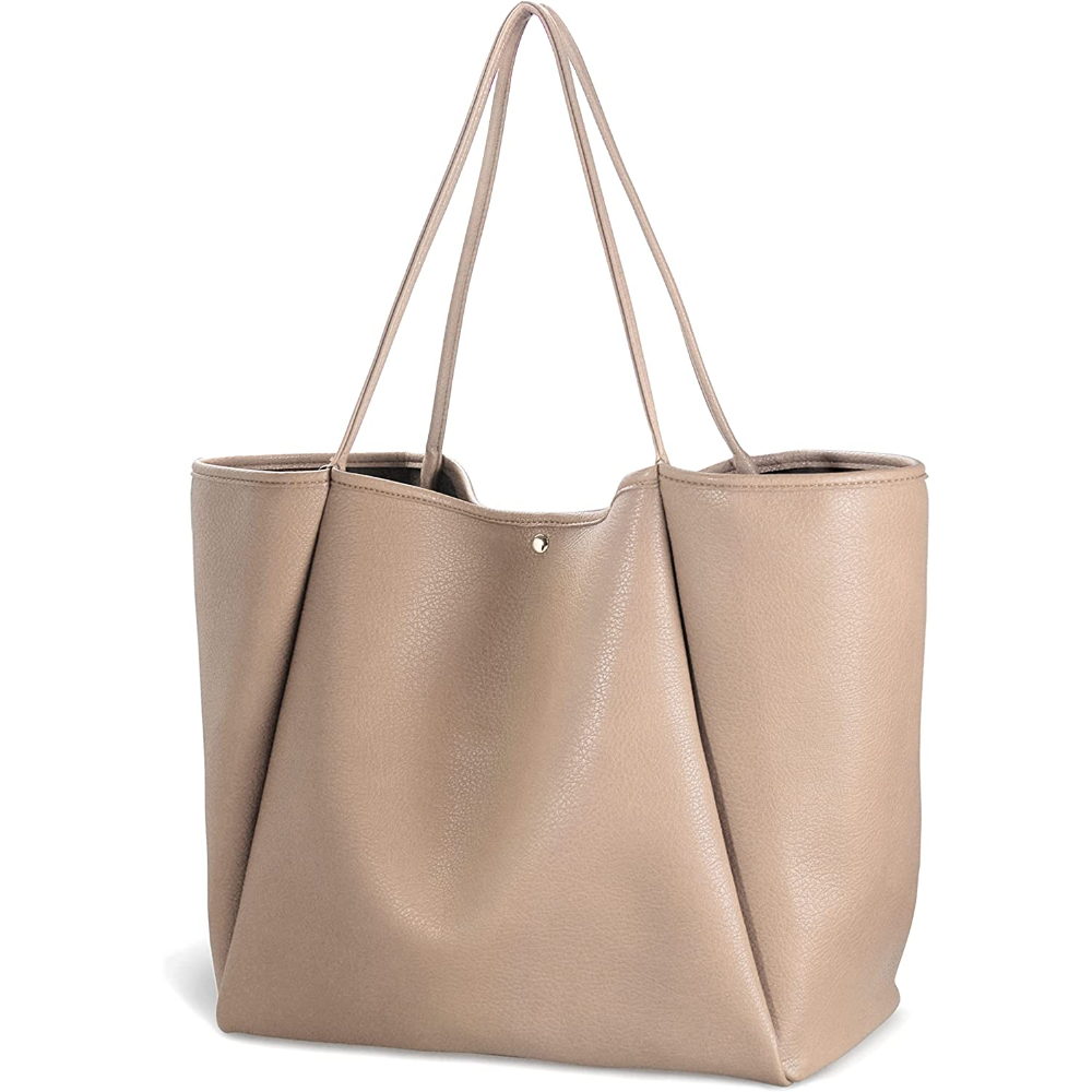 Oversize Vegan Leather Tote Women Weekender Bag Shopper Handbag Travel Purse - Hoxis Bags