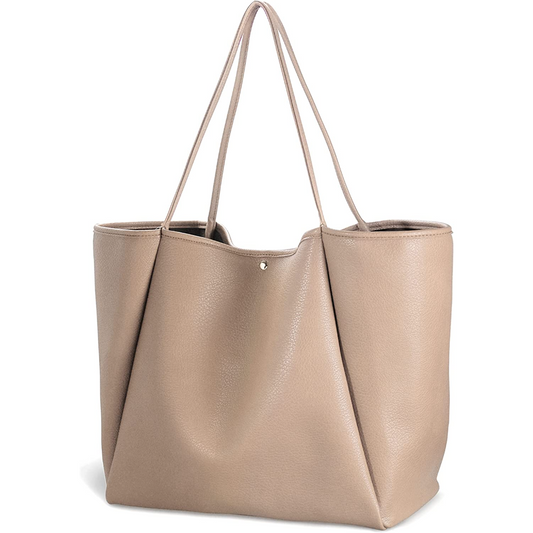 Oversize Vegan Leather Tote Women Weekender Bag Shopper Handbag Travel Purse - Hoxis Bags
