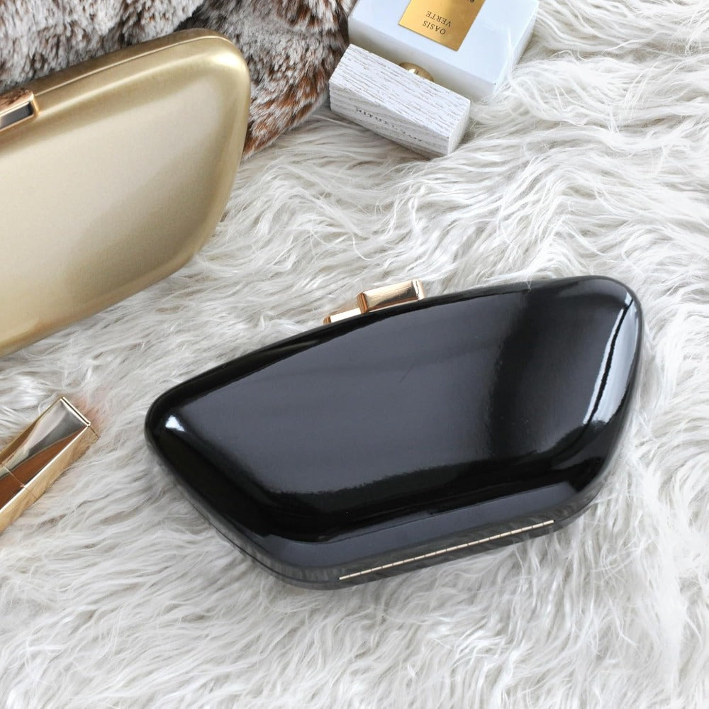 Glossy Patent Leather Evening Clutch Bag - Hoxis Bags