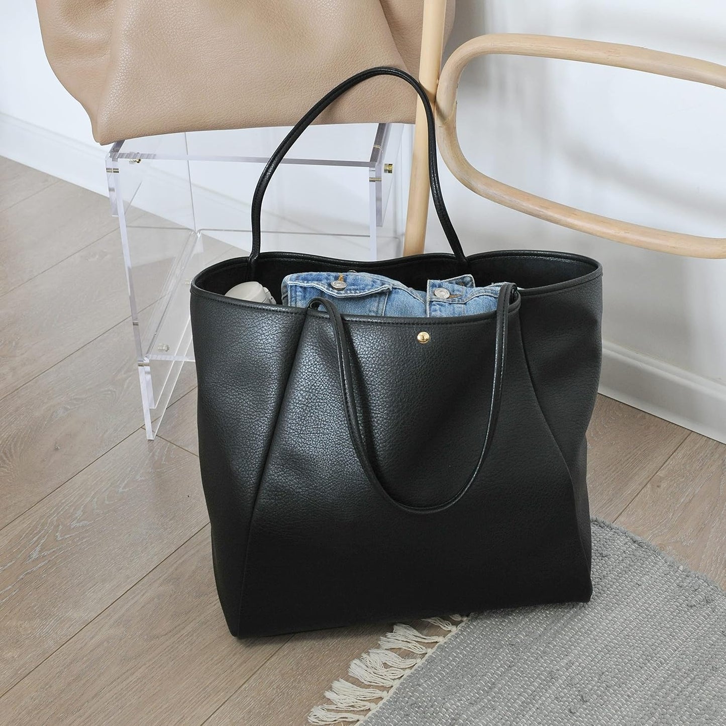 Oversized Vegan Leather Tote Women's Travel Bag - Hoxis Bags