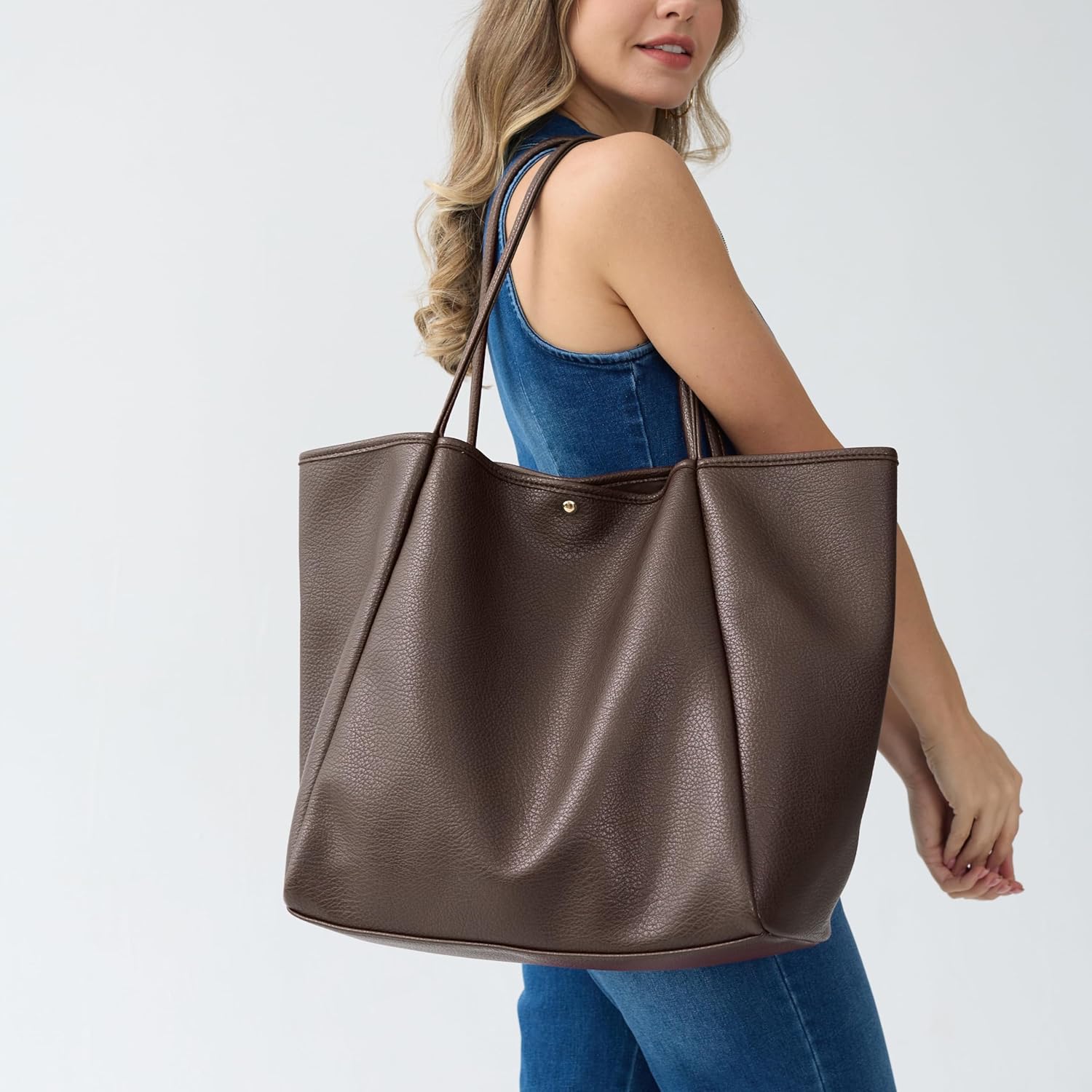6212 vegan leather tote – Hoxis