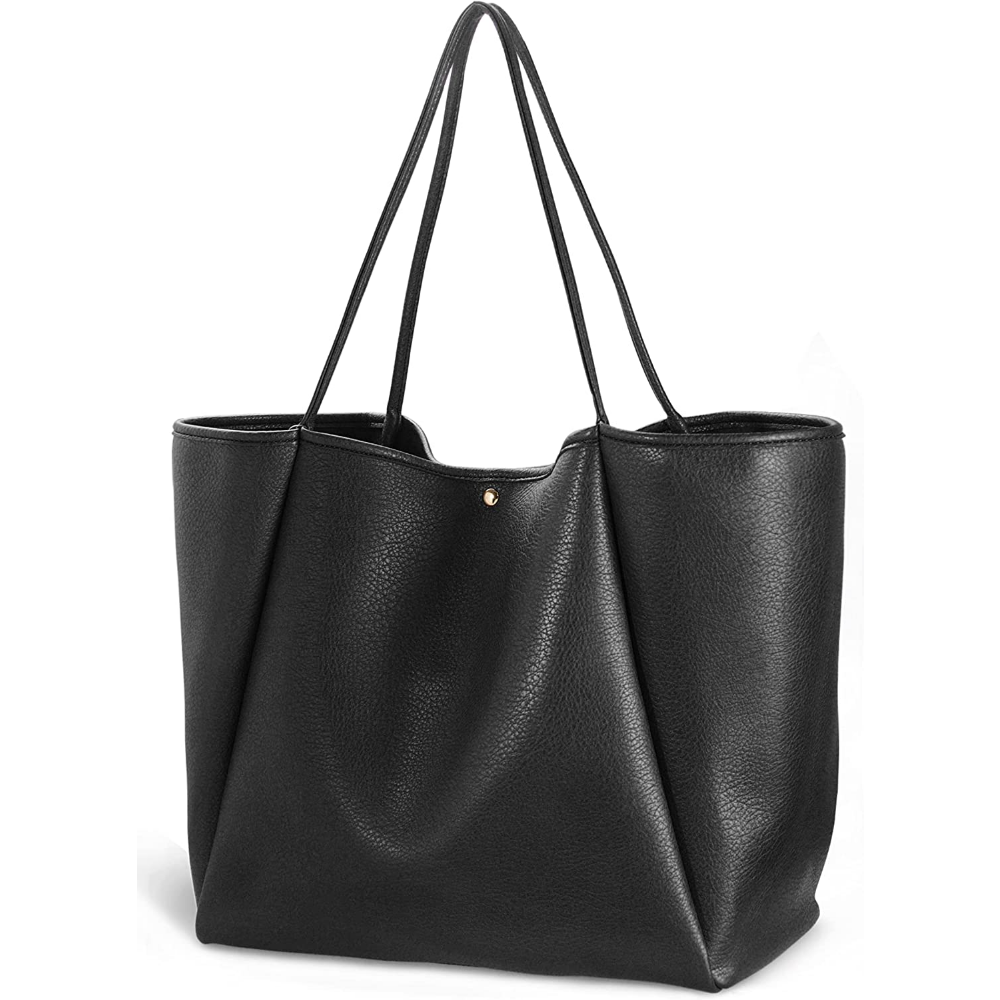 Oversize Vegan Leather Tote Women Weekender Bag Shopper Handbag Travel Purse - Hoxis Bags