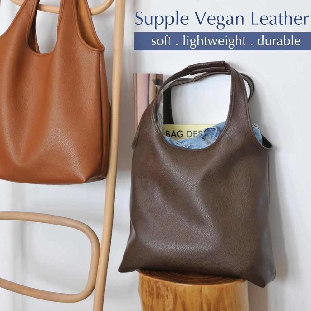 Women's Hobo Bag Soft Vegan Leather Tote - Hoxis Bags