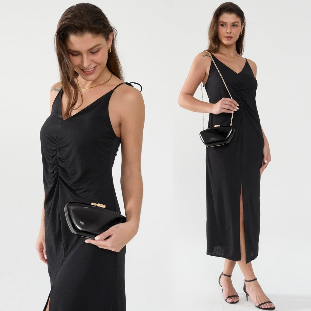 Glossy Patent Leather Evening Clutch Bag - Hoxis Bags