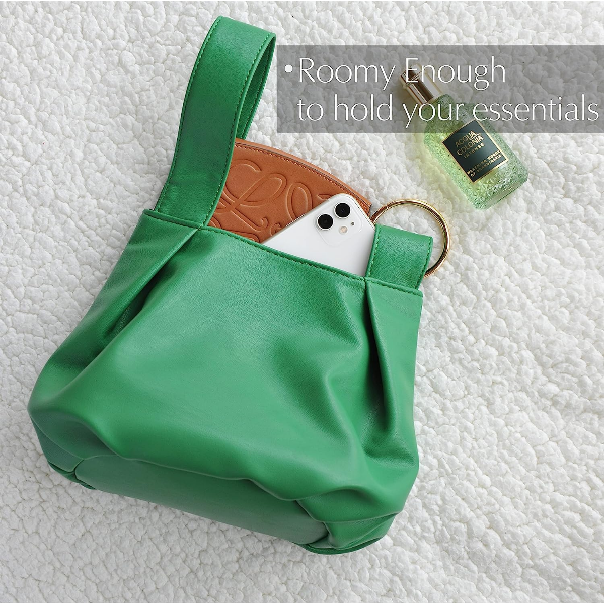 Women's Clutch Soft Vegan Leather Hobo Top Handle Bag Small Tote Purse - Hoxis Bags