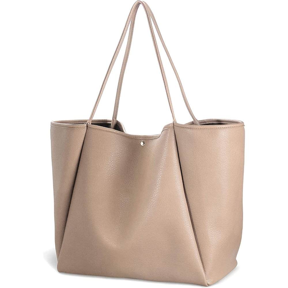 Oversize Vegan Leather Tote Women Weekender Bag Shopper Handbag Travel Purse - Hoxis Bags
