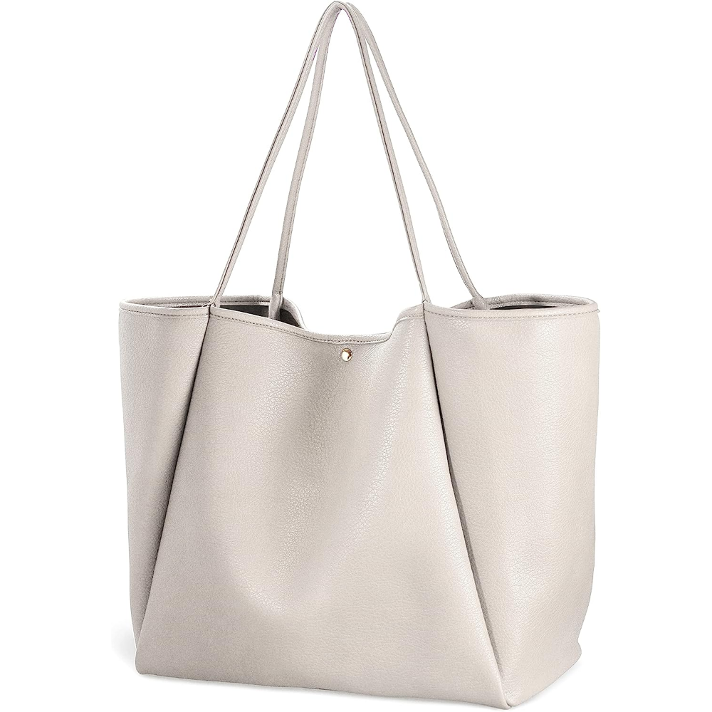 Oversize Vegan Leather Tote Women Weekender Bag Shopper Handbag Travel Purse - Hoxis Bags