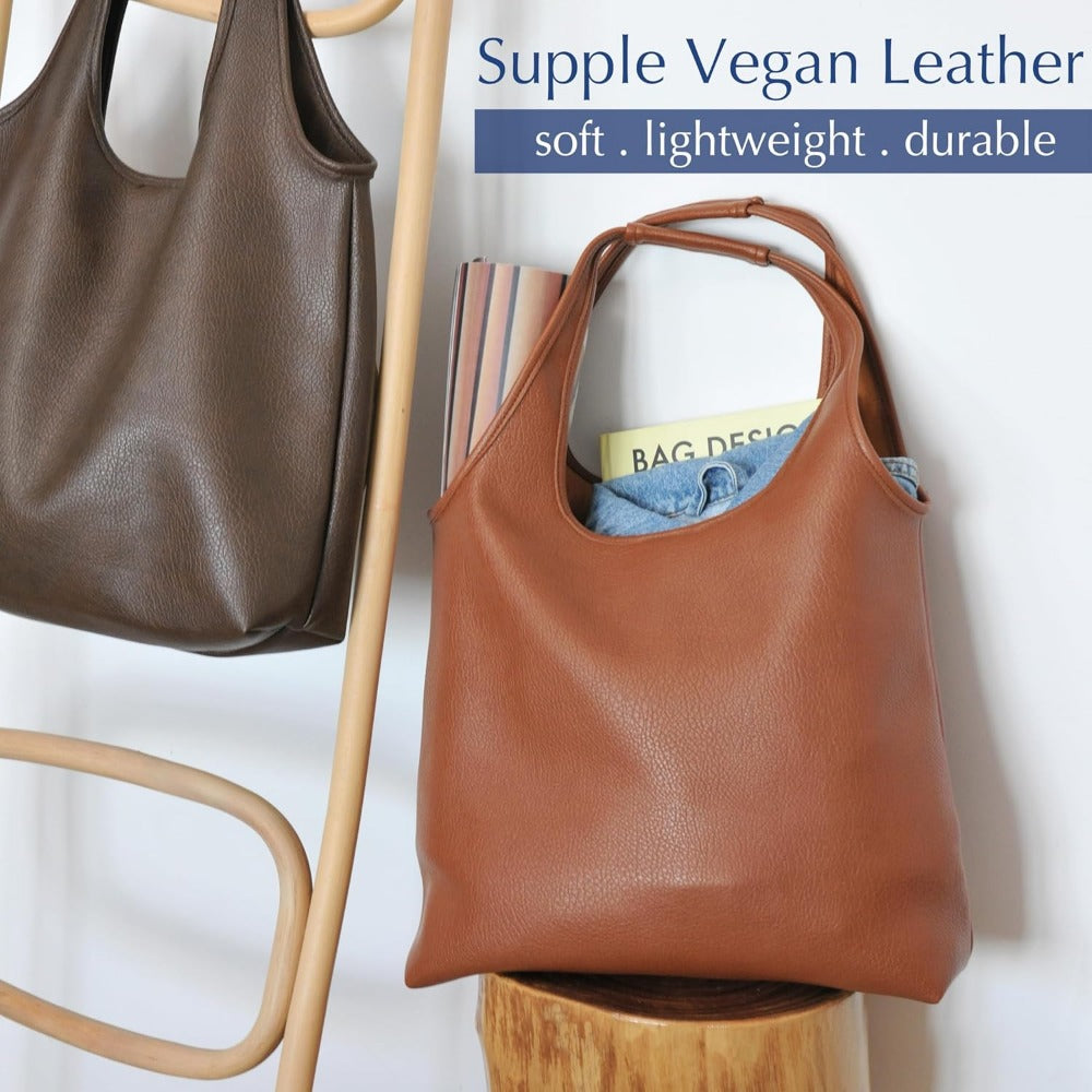 Women's Hobo Bag Soft Vegan Leather Tote - Hoxis Bags