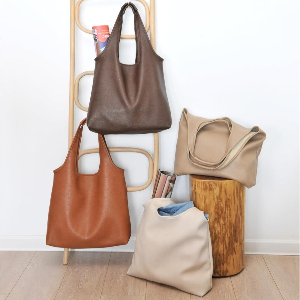 Women's Hobo Bag Soft Vegan Leather Tote - Hoxis Bags