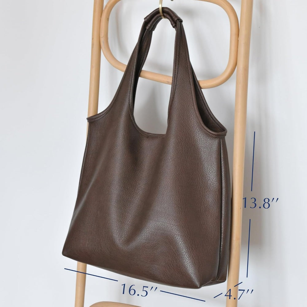 Women's Hobo Bag Soft Vegan Leather Tote - Hoxis Bags