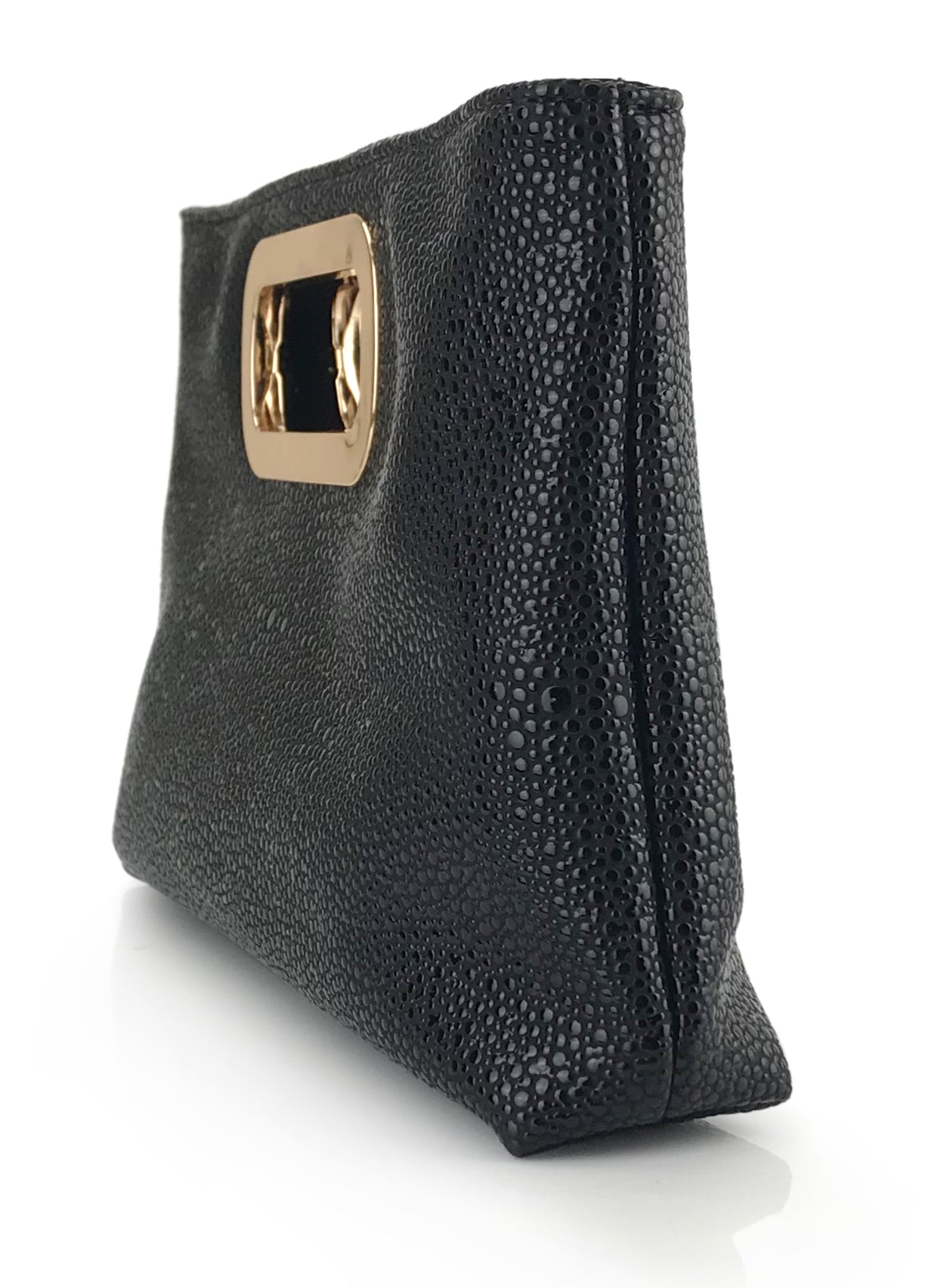 Cut Out Metal Handle Handbag - Hoxis Bags