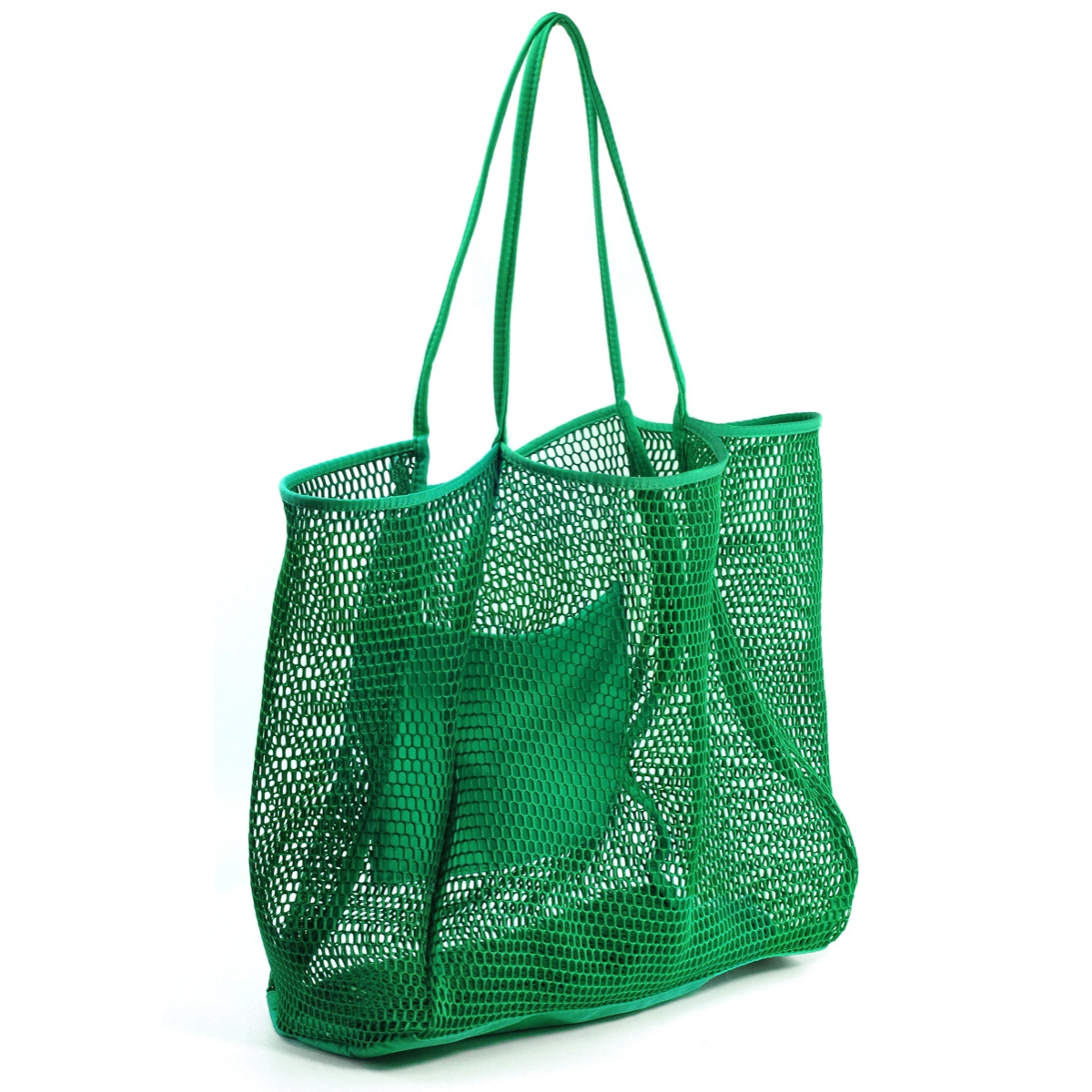 Mesh Beach Tote Green - Hoxis Bags
