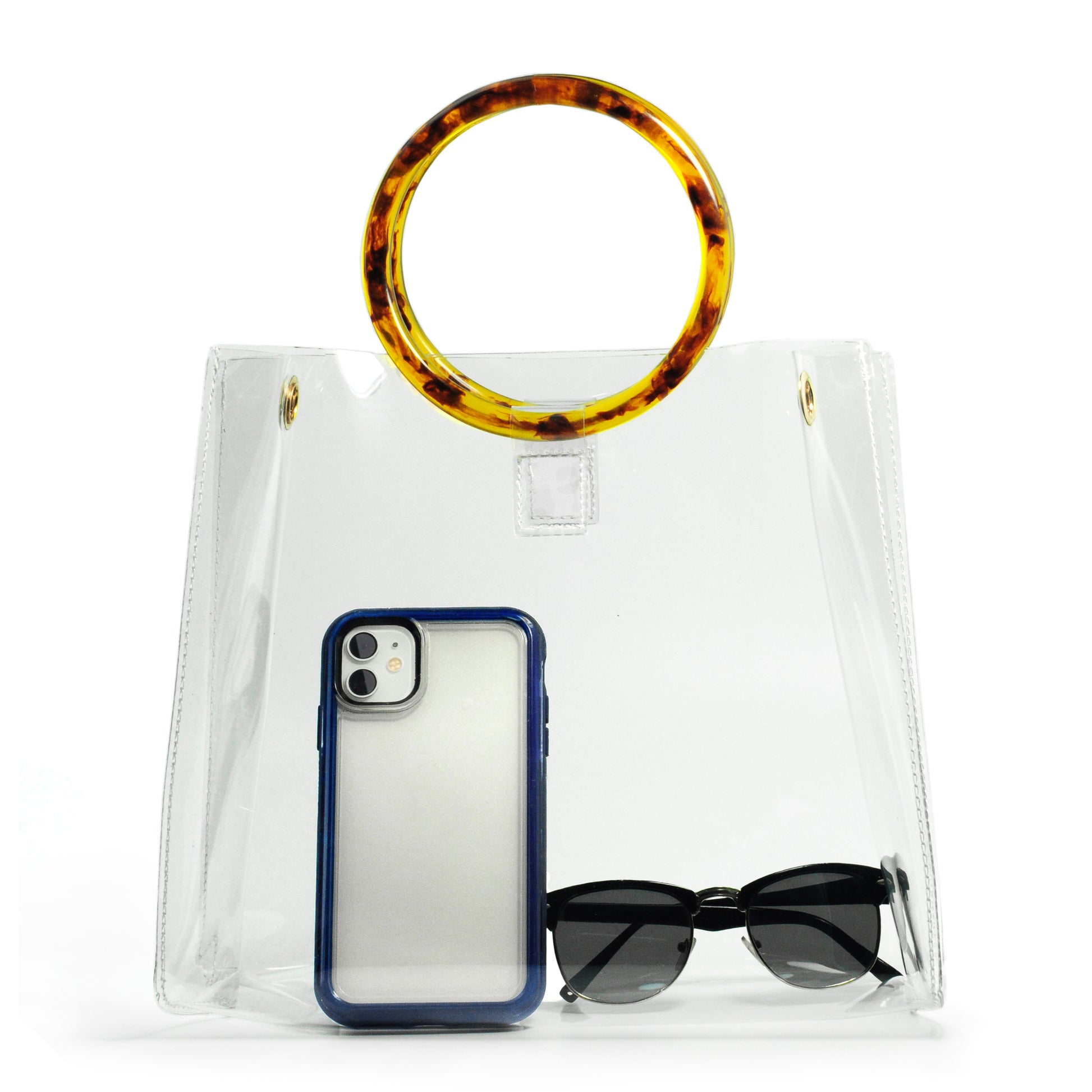 Round Handle Clear Handbag - Hoxis Bags