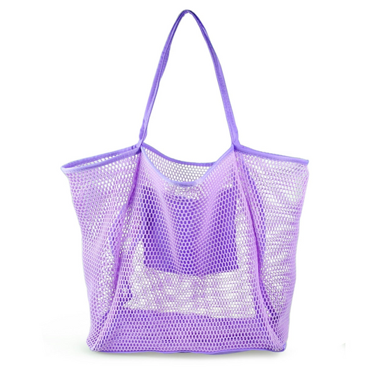 Mesh Beach Tote Lavender - Hoxis Bags
