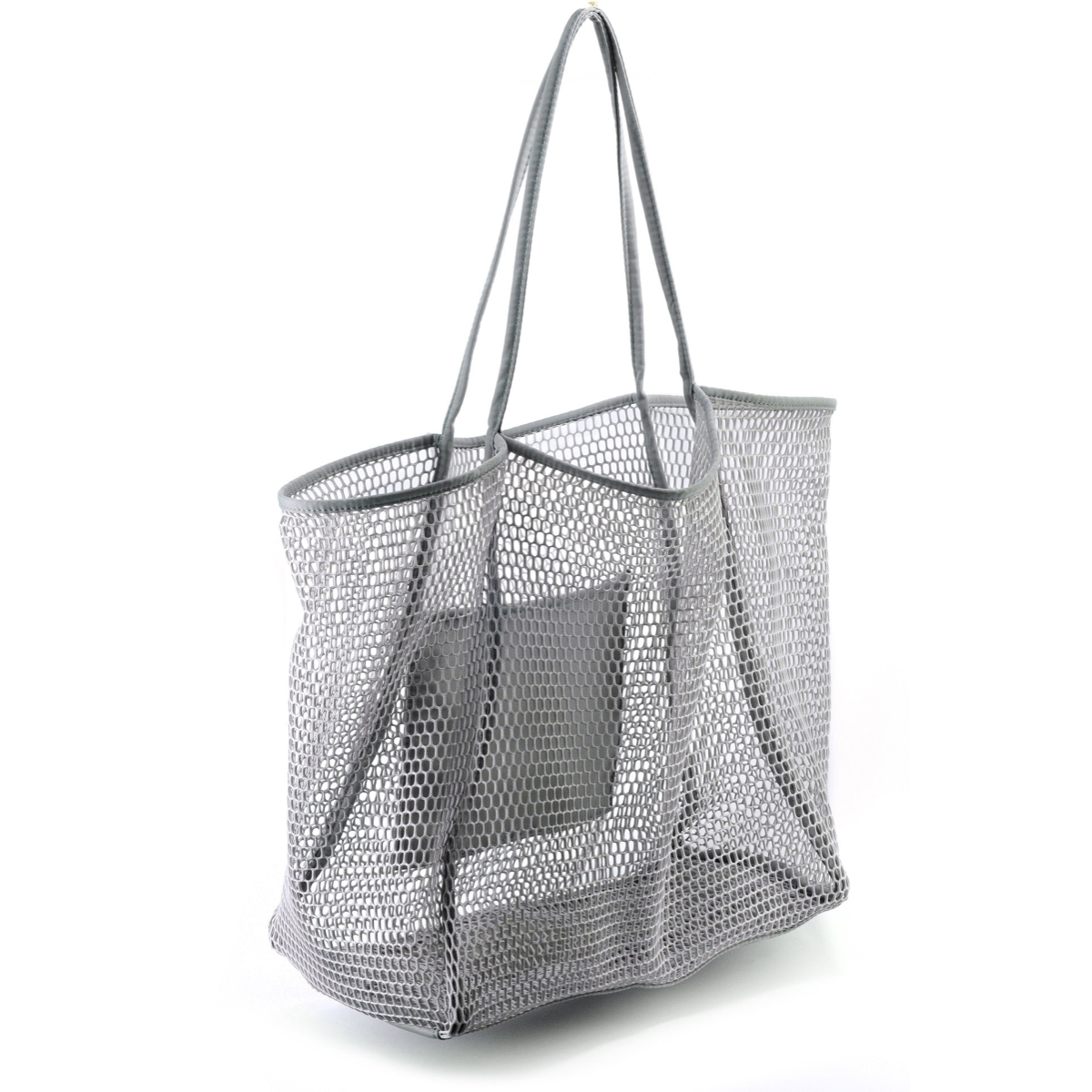 Mesh Beach Tote Grey - Hoxis Bags
