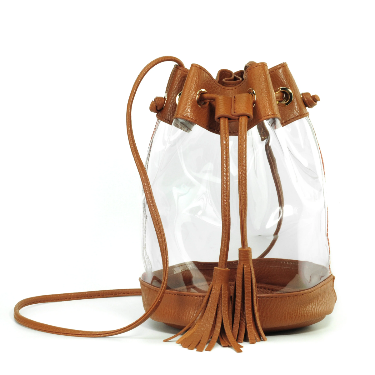 Clear Drawstring Bucket Crossbody - Hoxis Bags