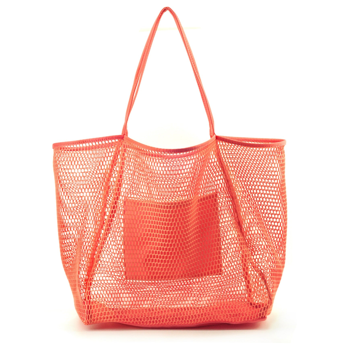 Mesh Beach Tote Coral - Hoxis Bags