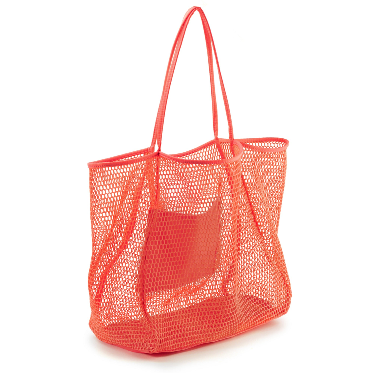Mesh Beach Tote Coral - Hoxis Bags