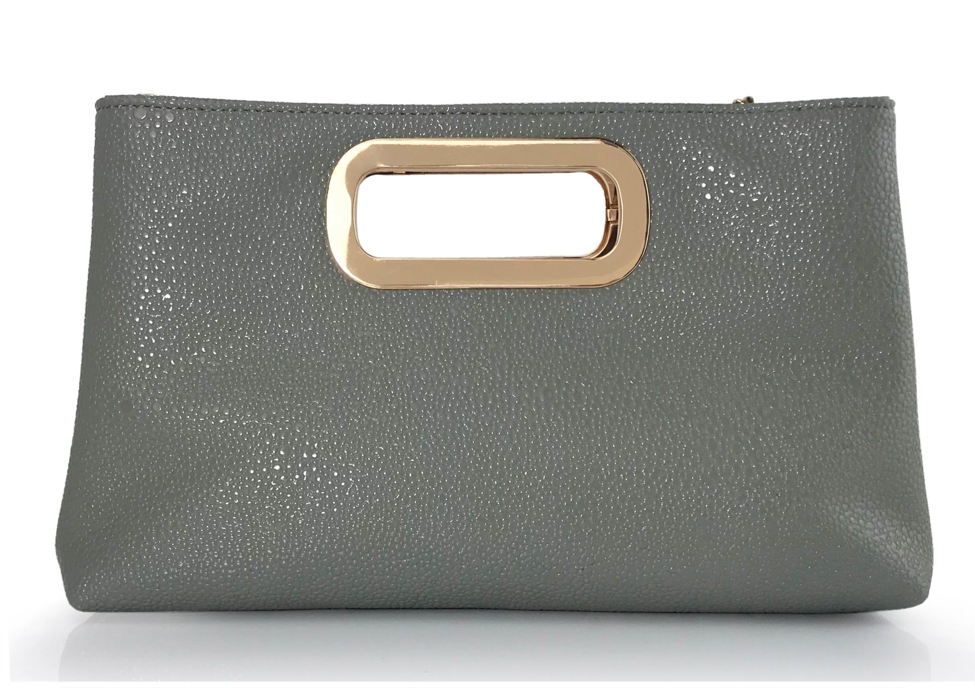 Cut Out Metal Handle Handbag - Hoxis Bags
